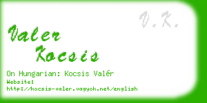 valer kocsis business card