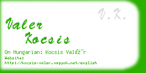 valer kocsis business card